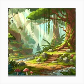 Cartoon Forest 1 Canvas Print