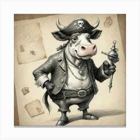 Pirate Cow 3 Canvas Print