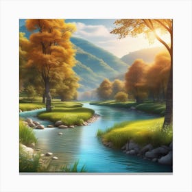 Autumn Landscape Stock Photo Canvas Print