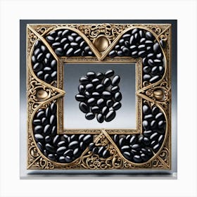 Black Beans In A Frame 1 Canvas Print