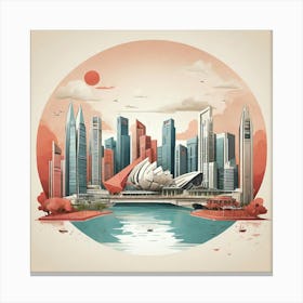 Singapore Geometric Illustration 2 Poster Art Print 0 Canvas Print