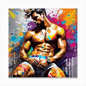 Man Sitting On The Floor Canvas Print