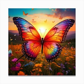 Firefly Whimsical Sunrise With Painted Butterfly Wings 87933 (2) Canvas Print