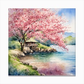 Japanese Sakura In Island 2 Canvas Print