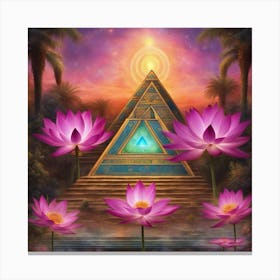 Sacred Lotus Flower 222 Canvas Print
