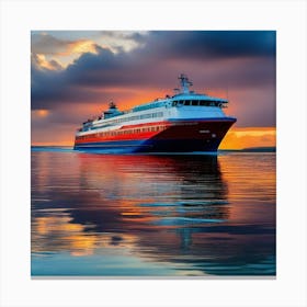 Cruise Ship At Sunset 3 Canvas Print