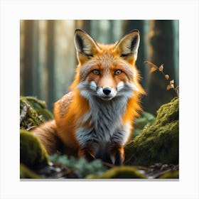 Fox In The Forest 57 Canvas Print