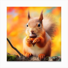 Squirrel Eating Acorn 2 Canvas Print