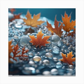 Autumn Leaves In Water Canvas Print