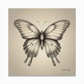 Butterfly Drawing 3 Canvas Print