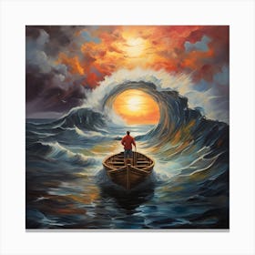 Man In A Boat Canvas Print