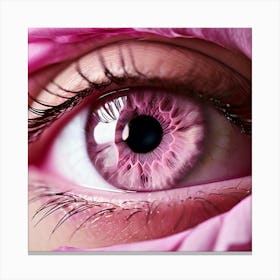 Pink Eye Human Close Up Pupil Iris Vision Gaze Look Stare Sight Close Macro Detailed R (1) Canvas Print