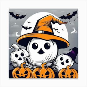 Halloween Pumpkins Canvas Print