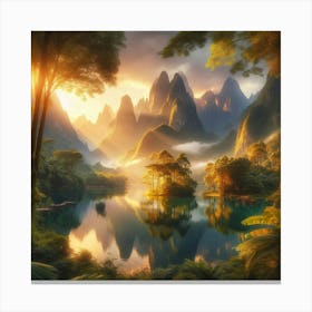 Sunrise In The Mountains 30 Canvas Print