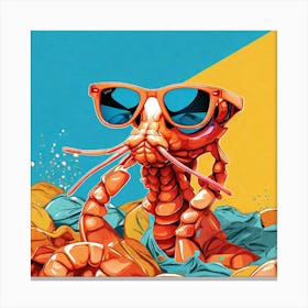 Lobster In Sunglasses Canvas Print