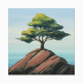 Tree On Top Of Rock 1 Canvas Print