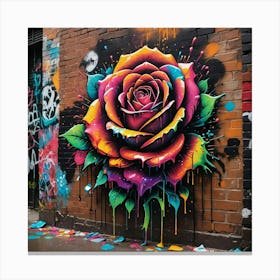 Graffiti Rose Canvas Print