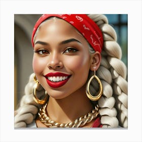 Portrait Of African American Woman 1 Canvas Print