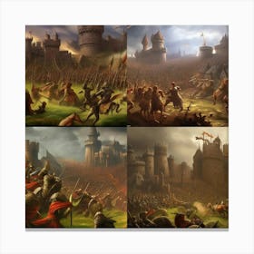 Saxons And Viking Battle 2 Canvas Print