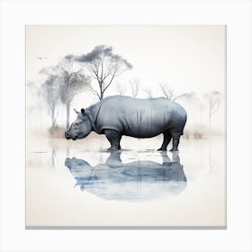 Hippo art Canvas Print