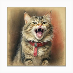 Cat Roaring Canvas Print