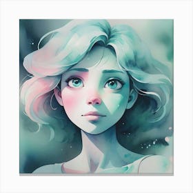 Girl With Blue Hair 1 Canvas Print