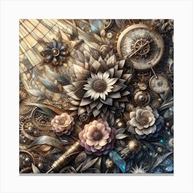 Steampunk Flowers Canvas Print