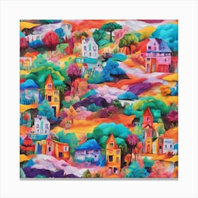 Colorful Houses Canvas Print