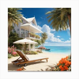 Beach House On The Beach Canvas Print