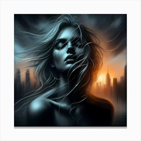 Dark City Girl Canvas Print