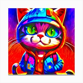 Street Art Kitty Canvas Print