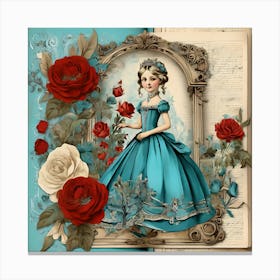Victorian Princess  -  Junk Journal 2 Canvas Print