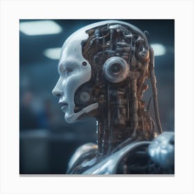 Robot Portrait 16 Canvas Print