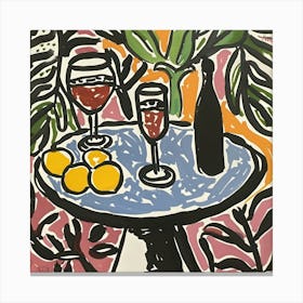 Wine With Friends Matisse Style 10 Canvas Print
