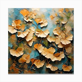 Tropical leaves of ginkgo biloba Canvas Print