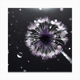 Monochrome Dandelion with a hint of Lilac Canvas Print