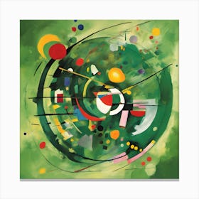 Painting With Green Center, Wassily Kandinsky Square Art Print 3 Canvas Print