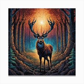 Deer In The Forest 61 Canvas Print