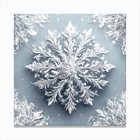 Snowflakes On Blue vector art Canvas Print