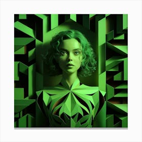 Girl With Green Hair 3 Canvas Print