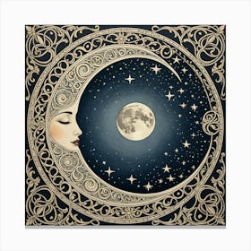 Moon And Moonlight Canvas Print