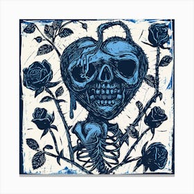 Skeleton And Roses Canvas Print