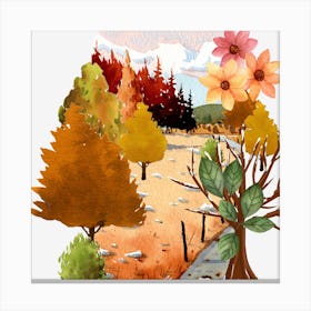 Autumn Season Tropical landscape Plant art Canvas Print