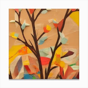 Buds On Branches Collage Canvas Print