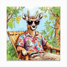 Deer In Sunglasses 10 Canvas Print