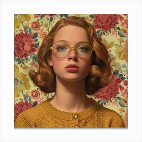 Girl With Glasses Canvas Print