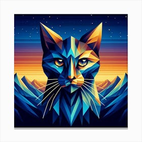 Yara Low Poly Cat Canvas Print