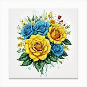 Bouquet Of Roses Canvas Print