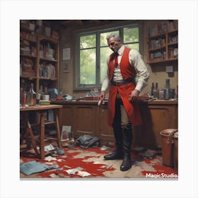 Man In A Red Vest Canvas Print