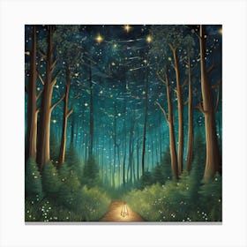 An Enchanting Forest Scene Art 1 Canvas Print